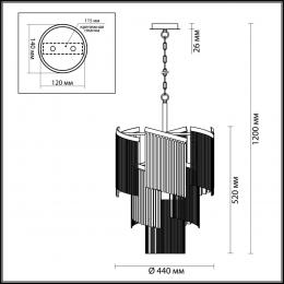 Odeon light 4630/7 HALL ODL20 565 серебристый/стекло/металл.цепочки Люстра E14 7*40W 220V GRAZA  - 2 купить